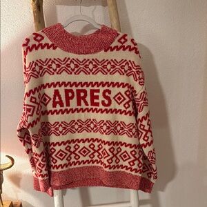 Red and Cream Patterned Sweater
